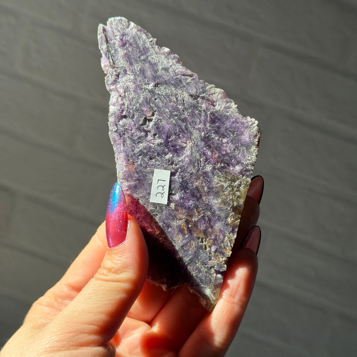 lepidolite with pink tourmaline slice c