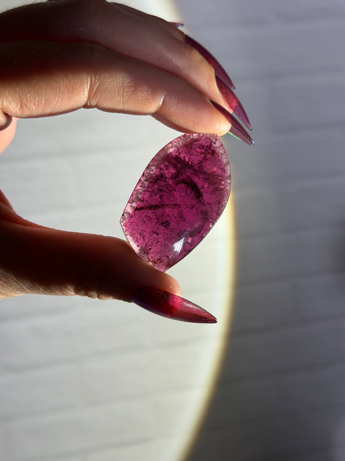 raspberry jelly tourmaline cabochon