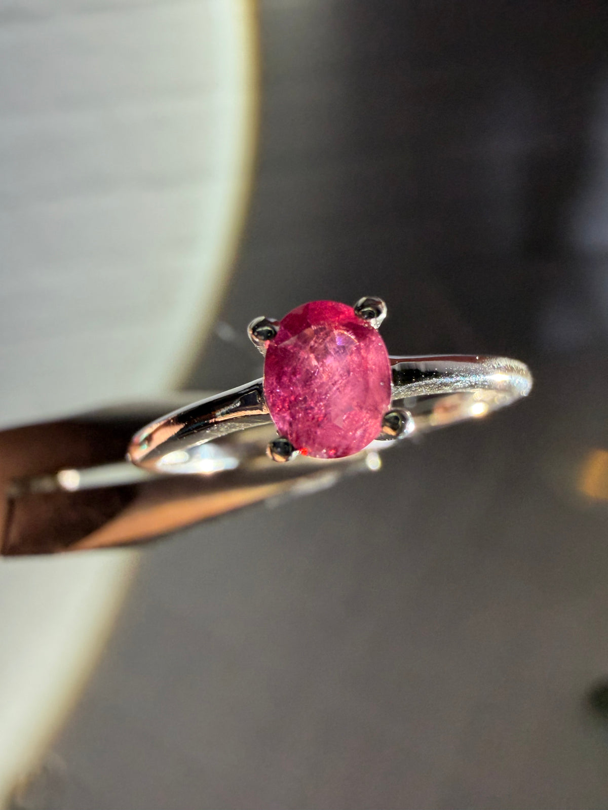 size 7 pink tourmaline ring