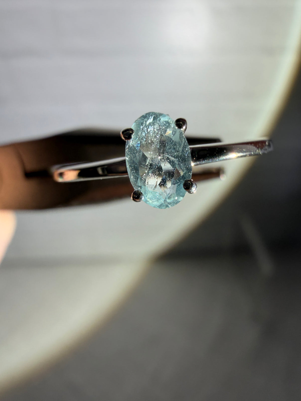 size 9 aquamarine ring