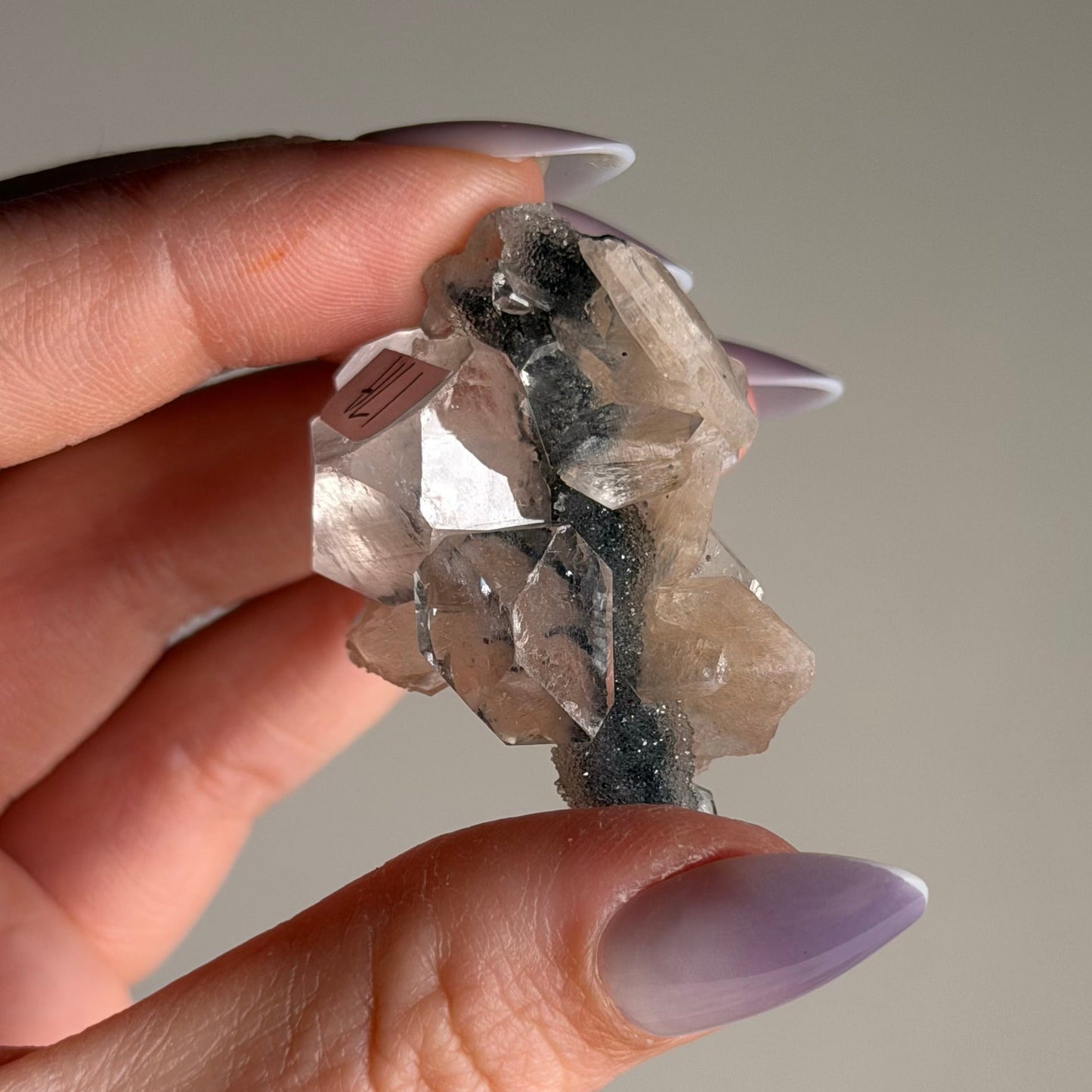 apophyllite with stilbite & black chalcedony n