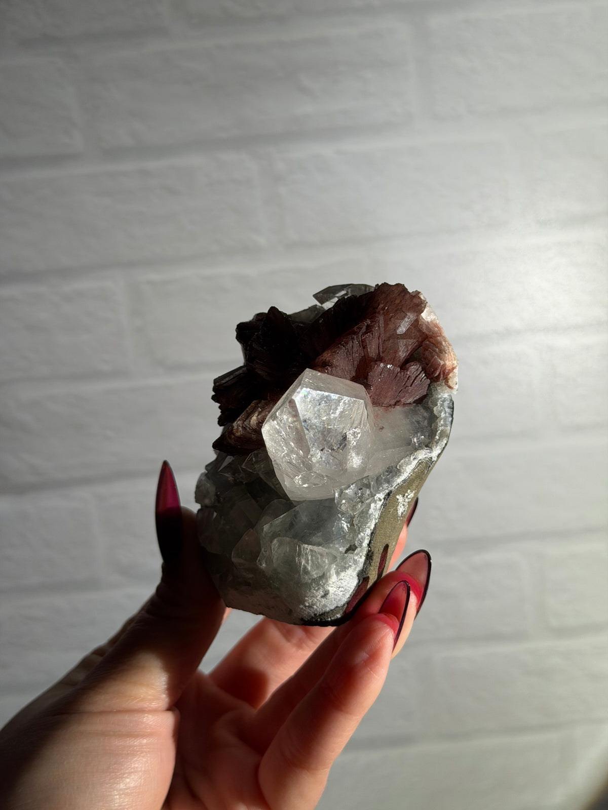 icy apophyllite with heulandite