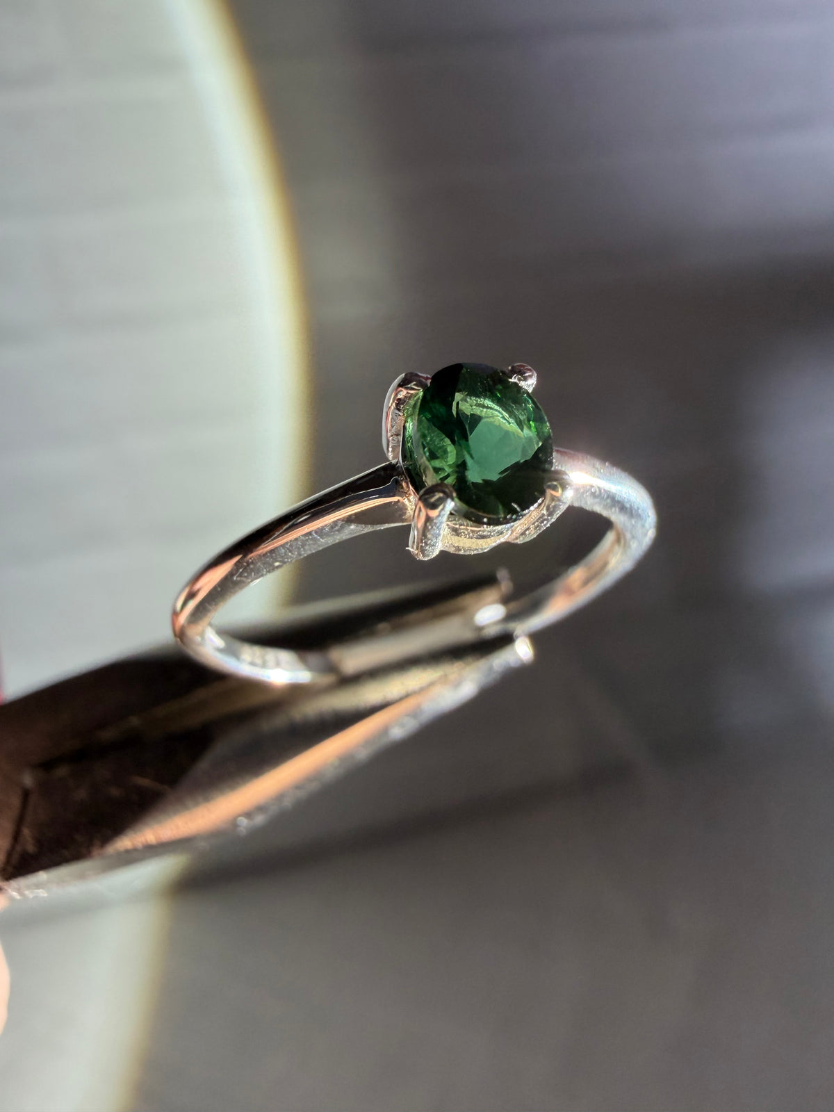 size 7 green tourmaline ring