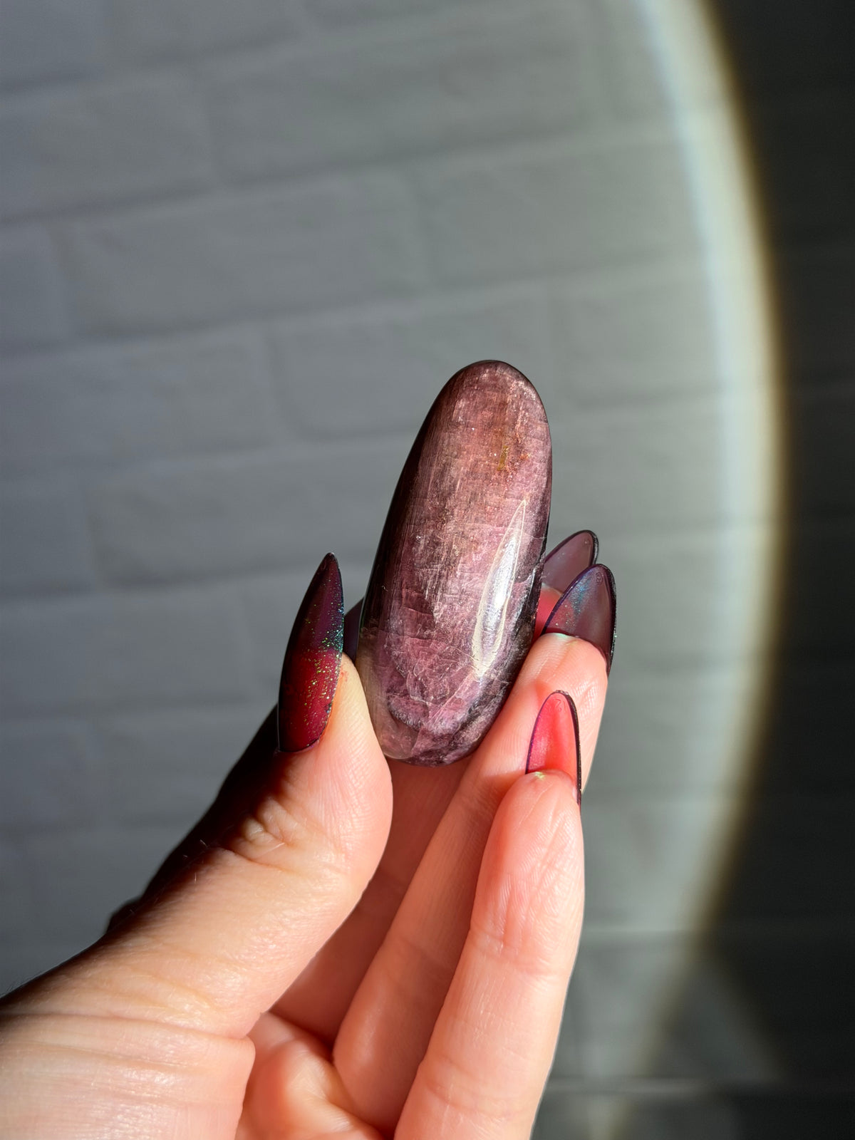 polished velvety pink tourmaline