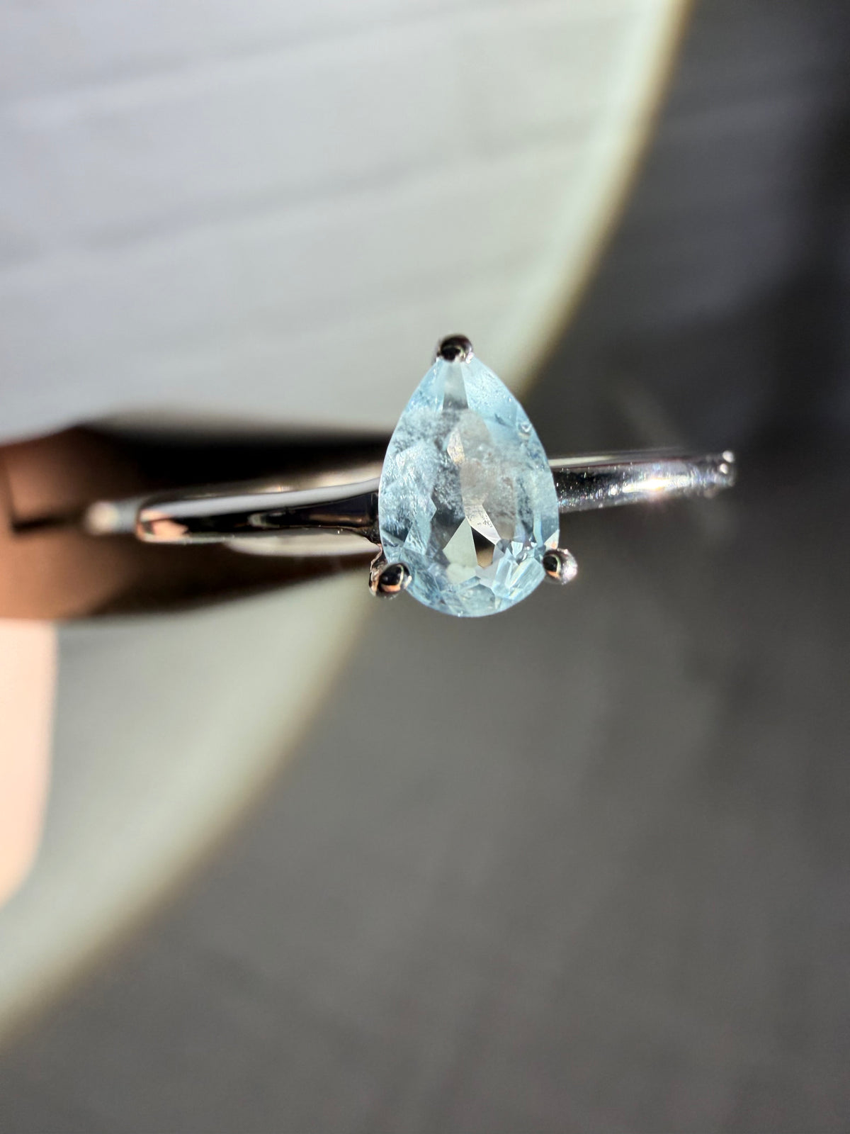 size 8 aquamarine ring