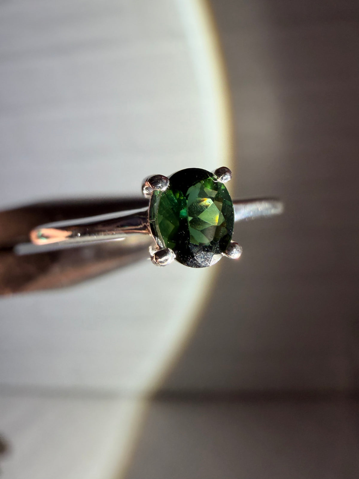 size 7 green tourmaline ring