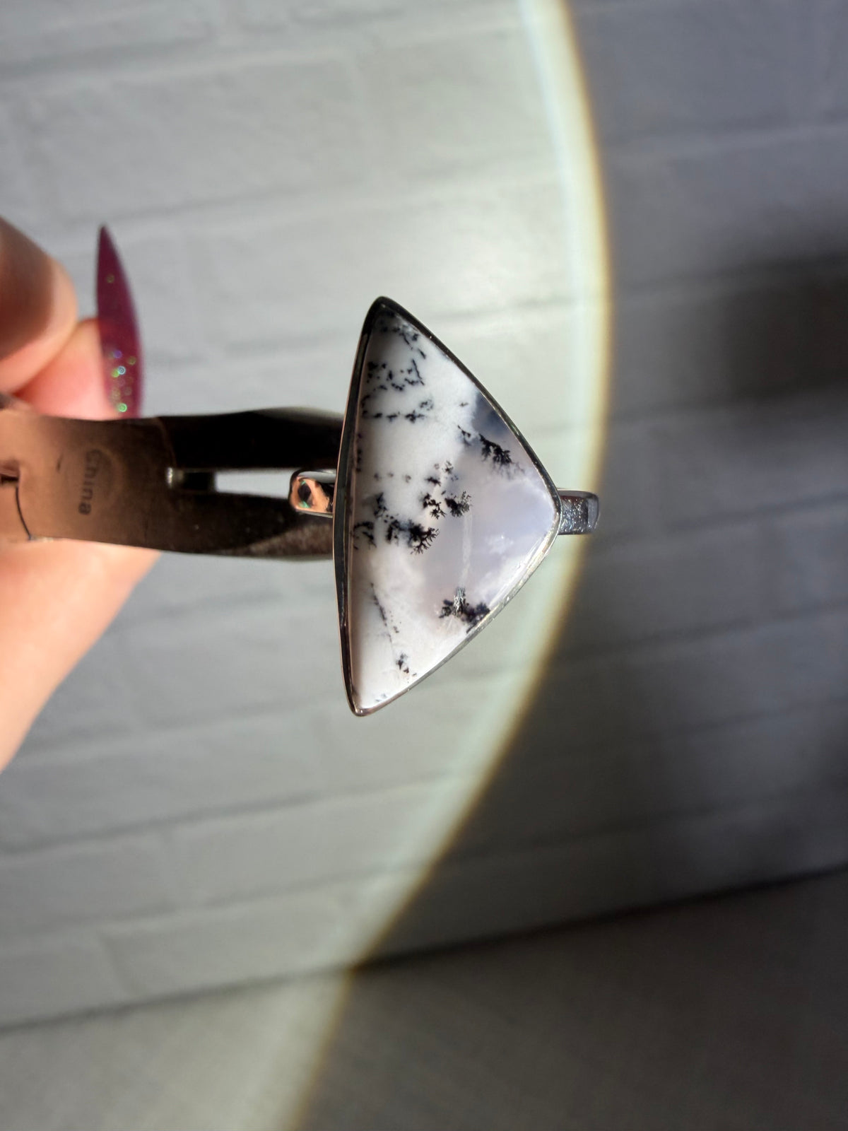 size 6 dendritic opal ring
