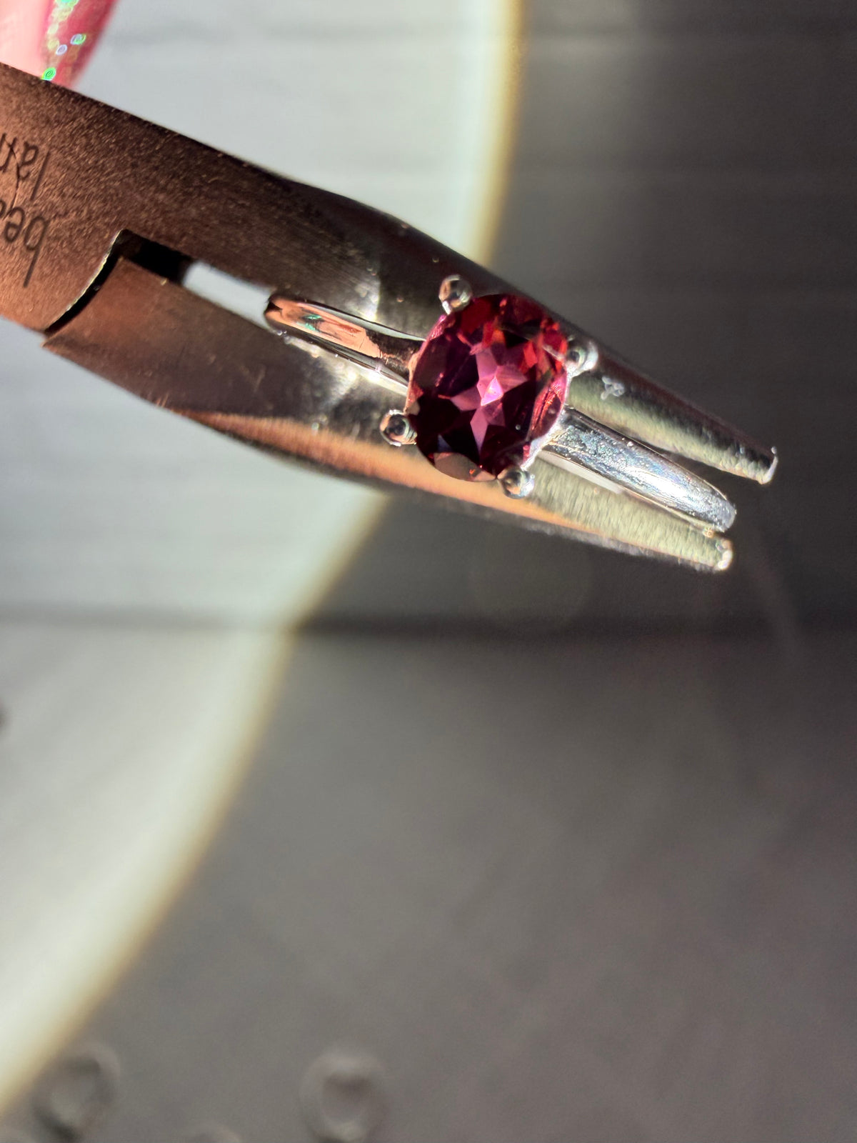 size 6 pink tourmaline ring