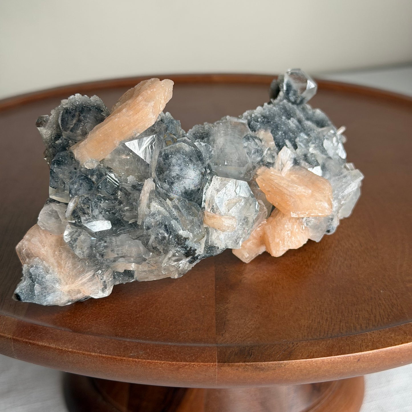 apophyllite with stilbite & black chalcedony b