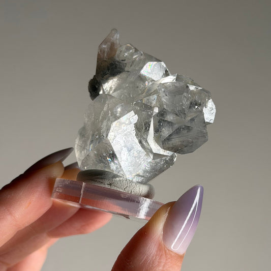 apophyllite with stilbite & black chalcedony k