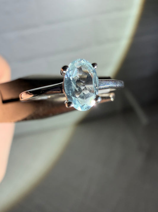 size 4 aquamarine ring