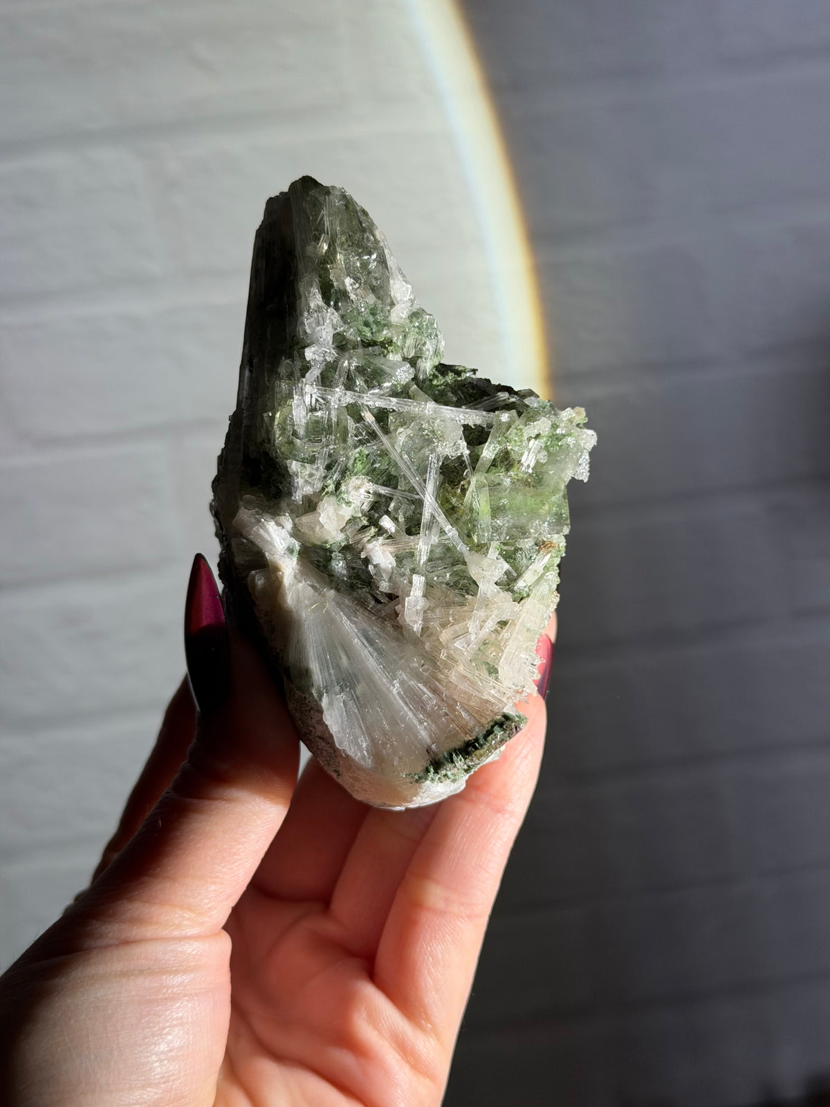 scolecite with green apophyllite b