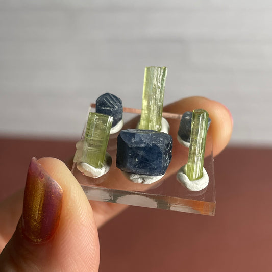 sapphire & green tourmaline set c