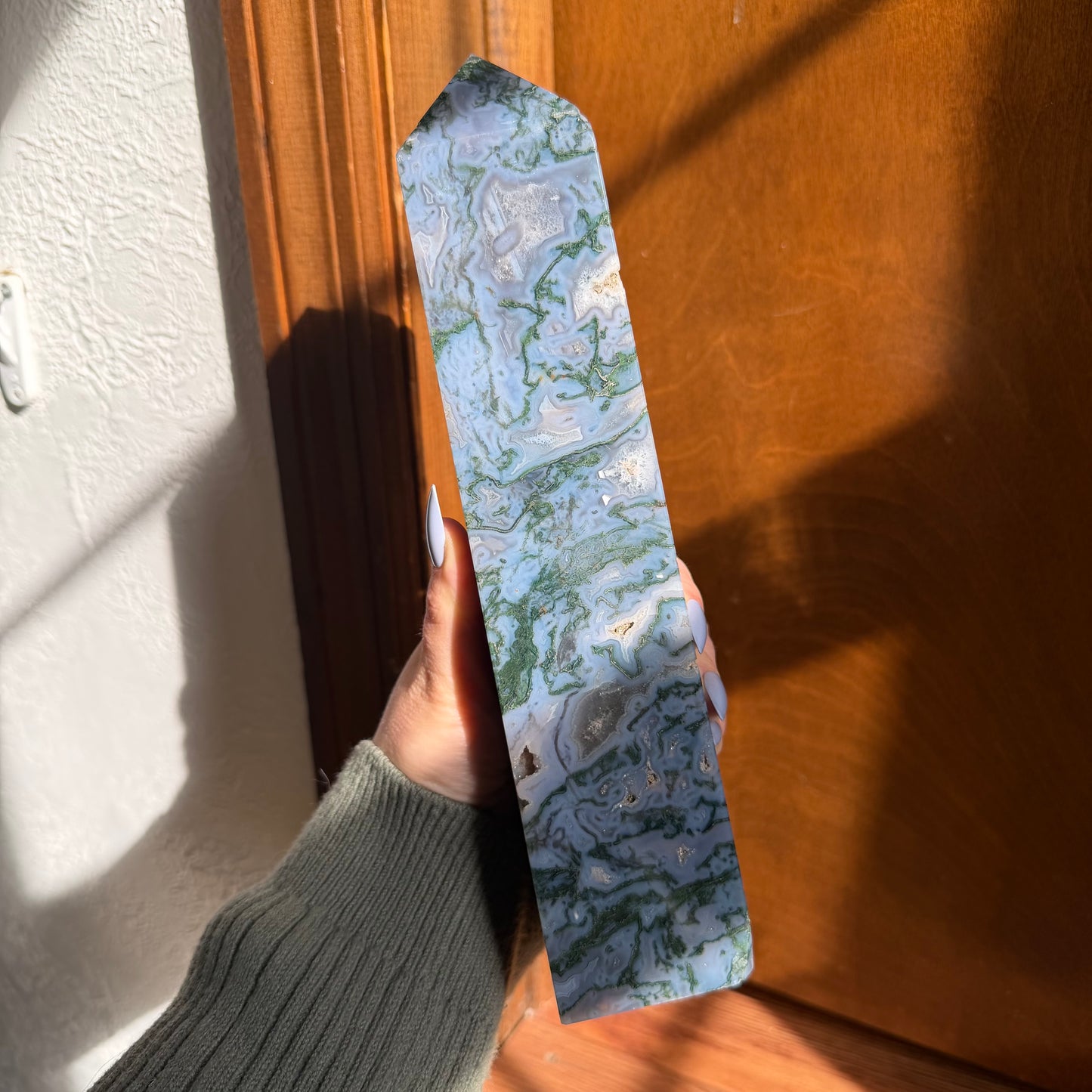 XL moss agate tower a
