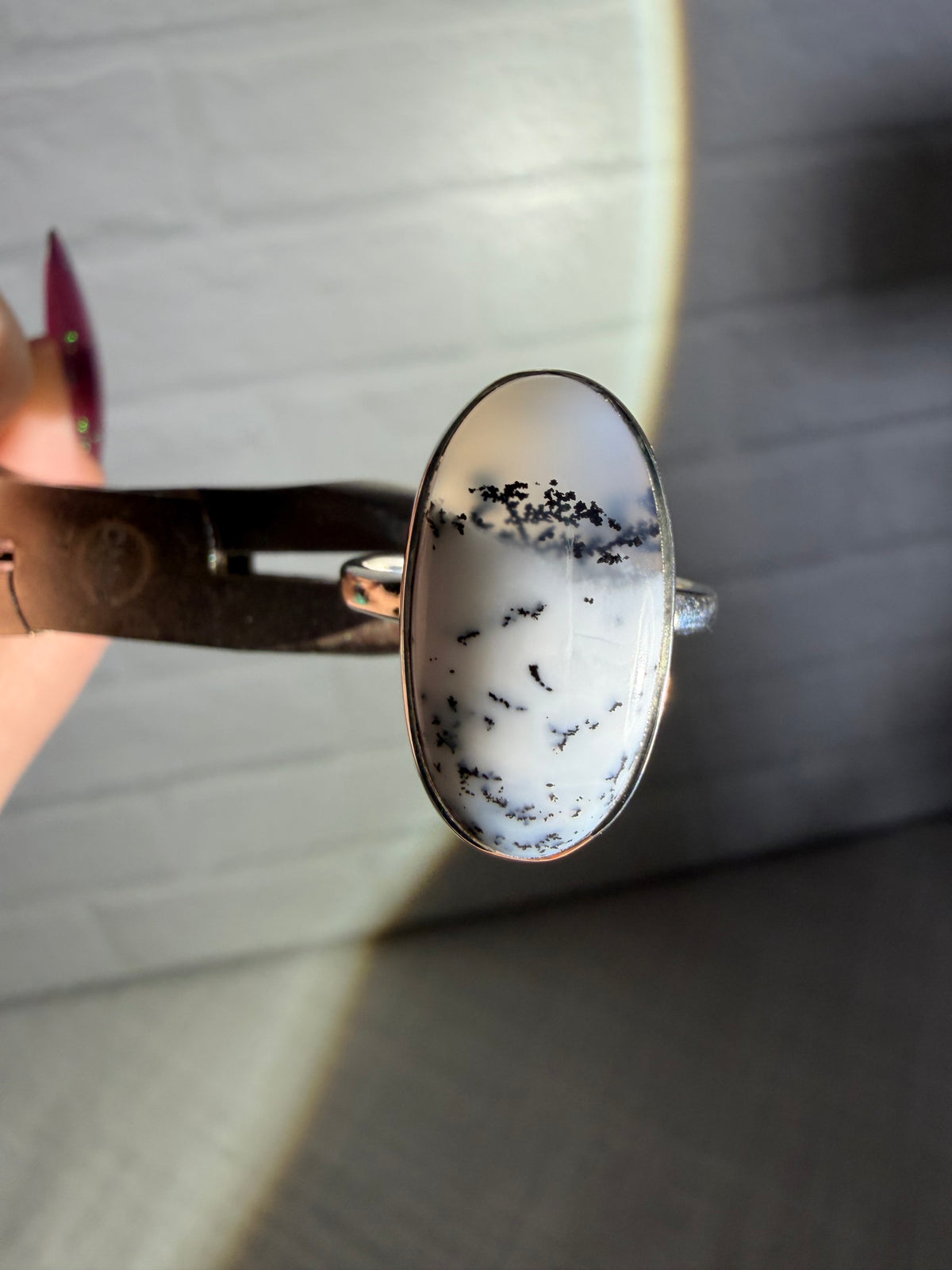 size 7 dendritic opal ring