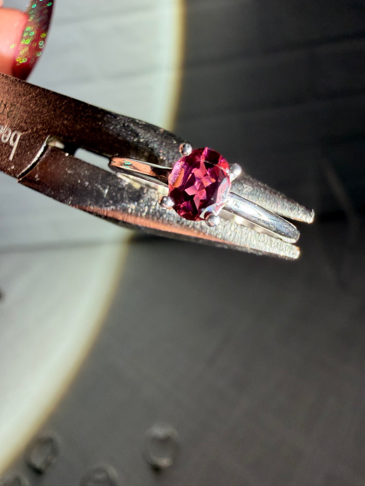 size 6 pink tourmaline ring