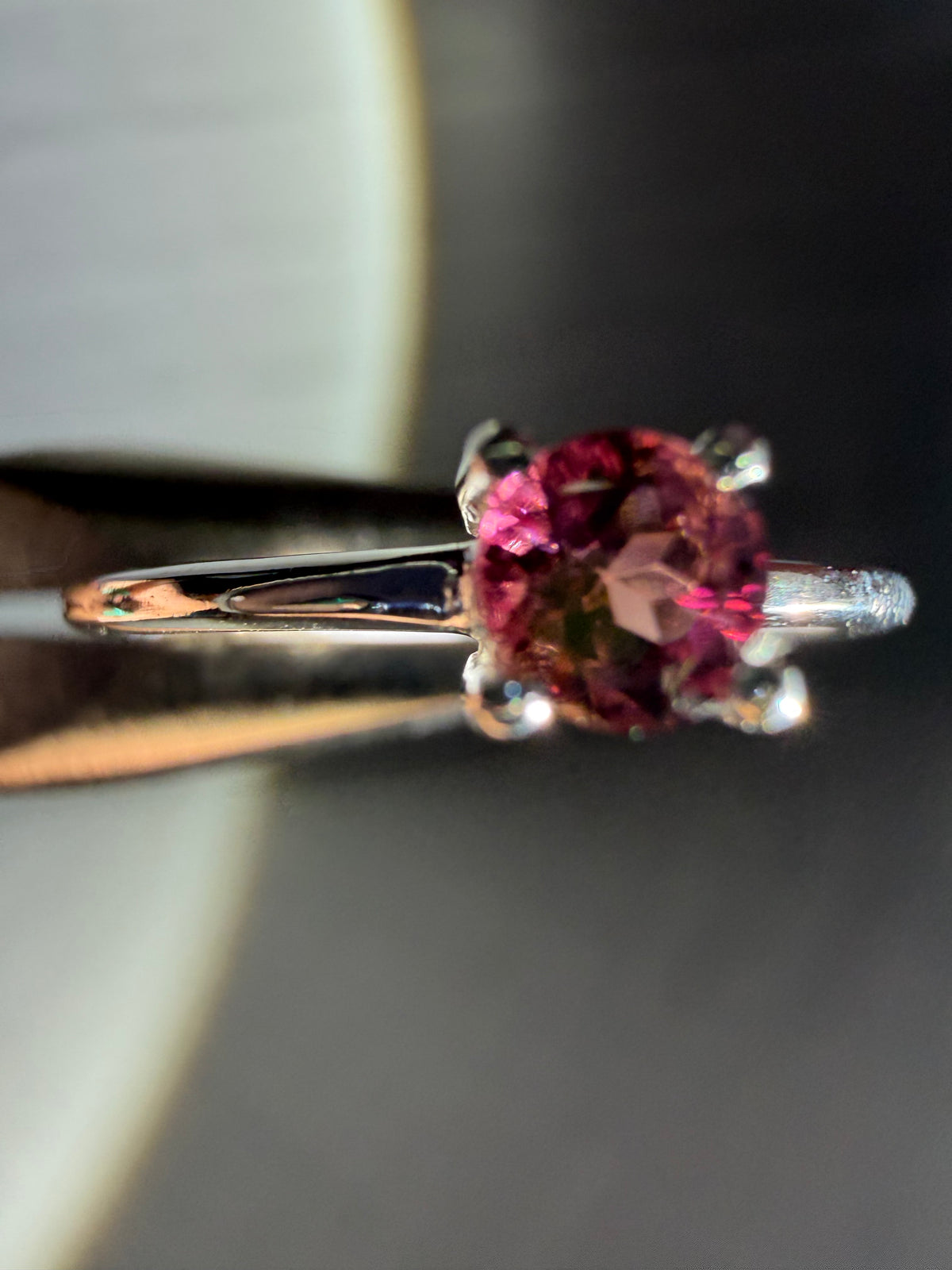 size 8 pink tourmaline ring