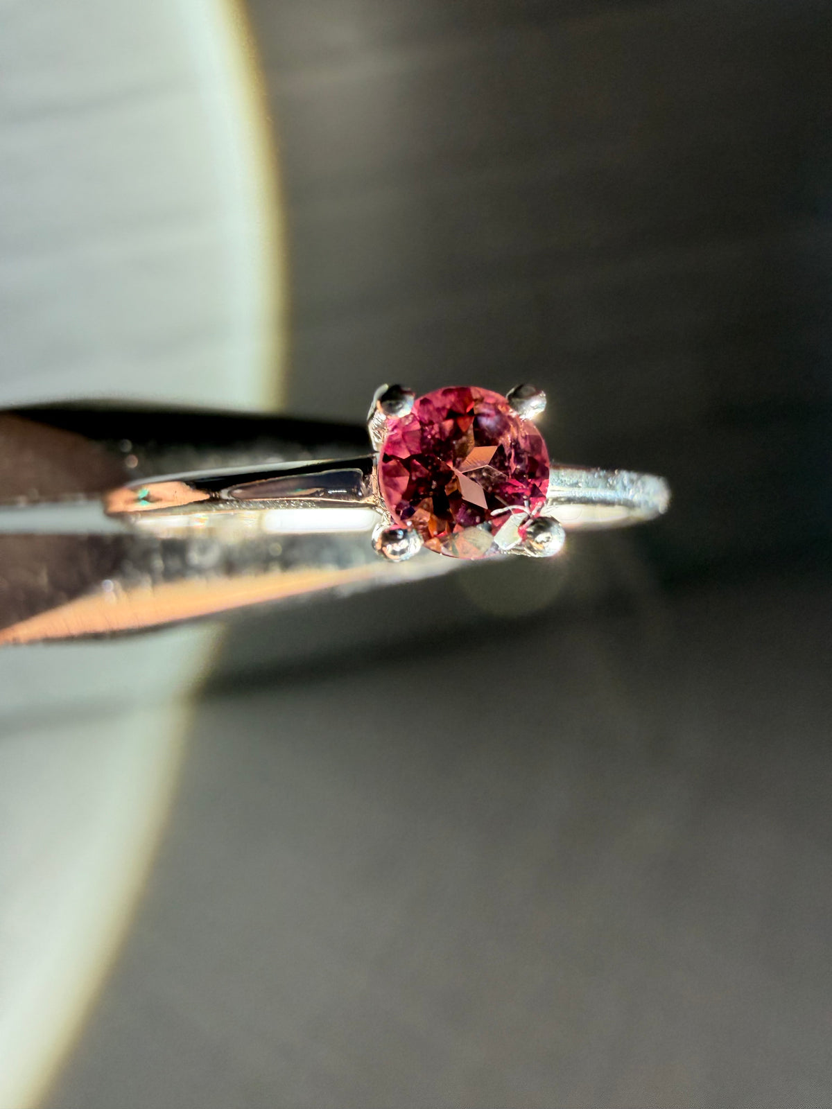 size 8 pink tourmaline ring