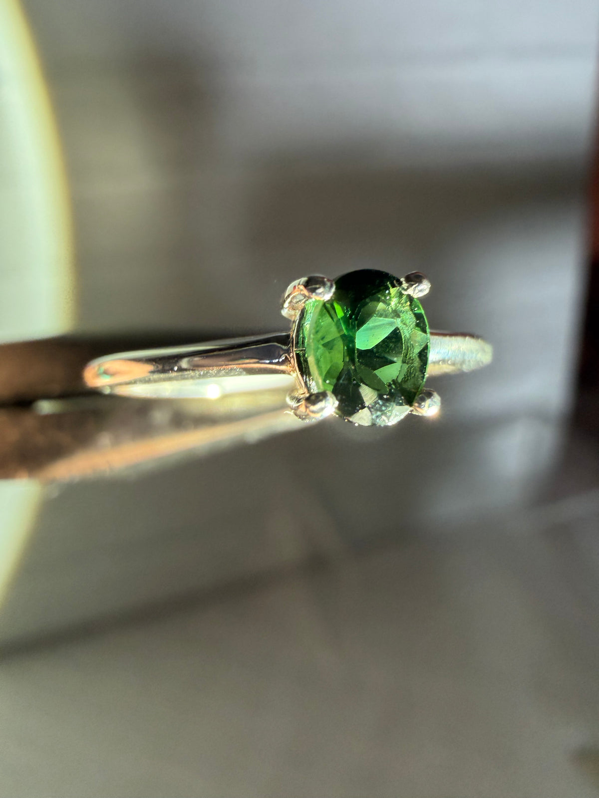 size 7 green tourmaline ring