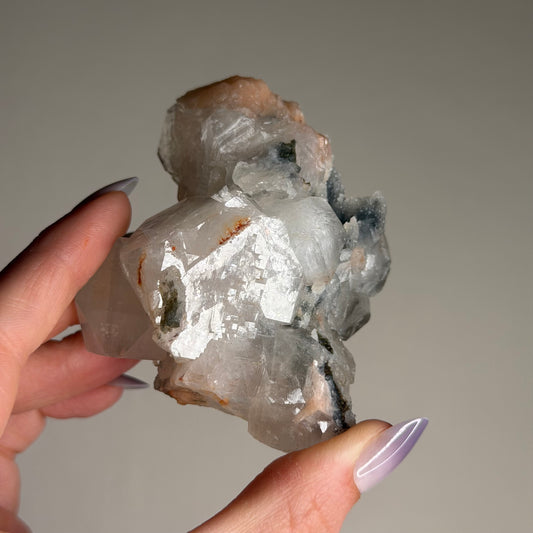 apophyllite with stilbite & black chalcedony c