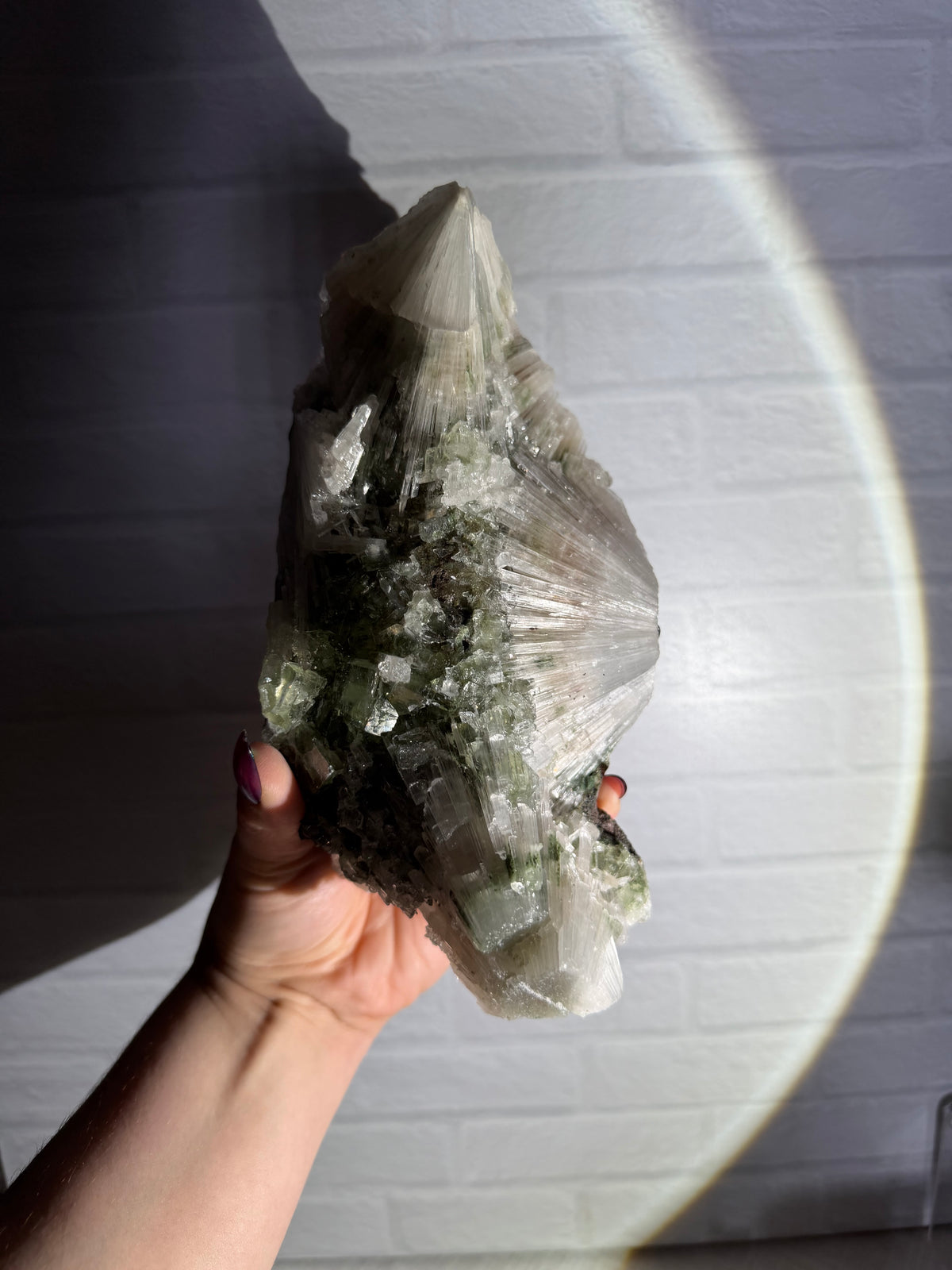 scolecite with green apophyllite c