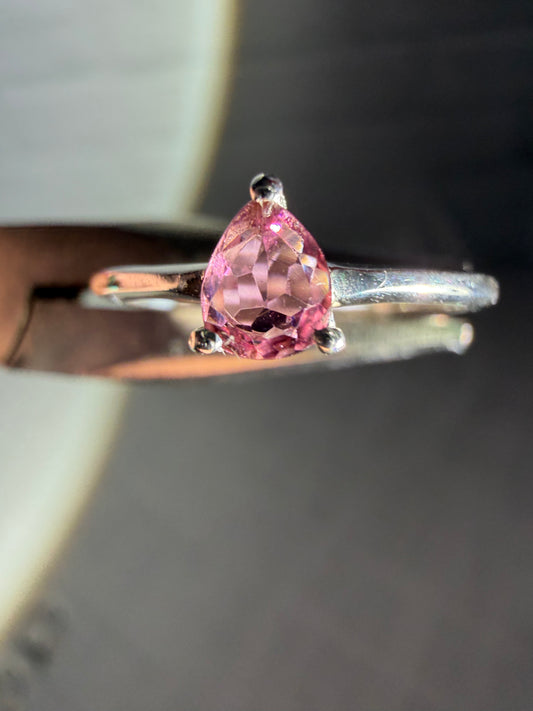 size 6 pink tourmaline ring