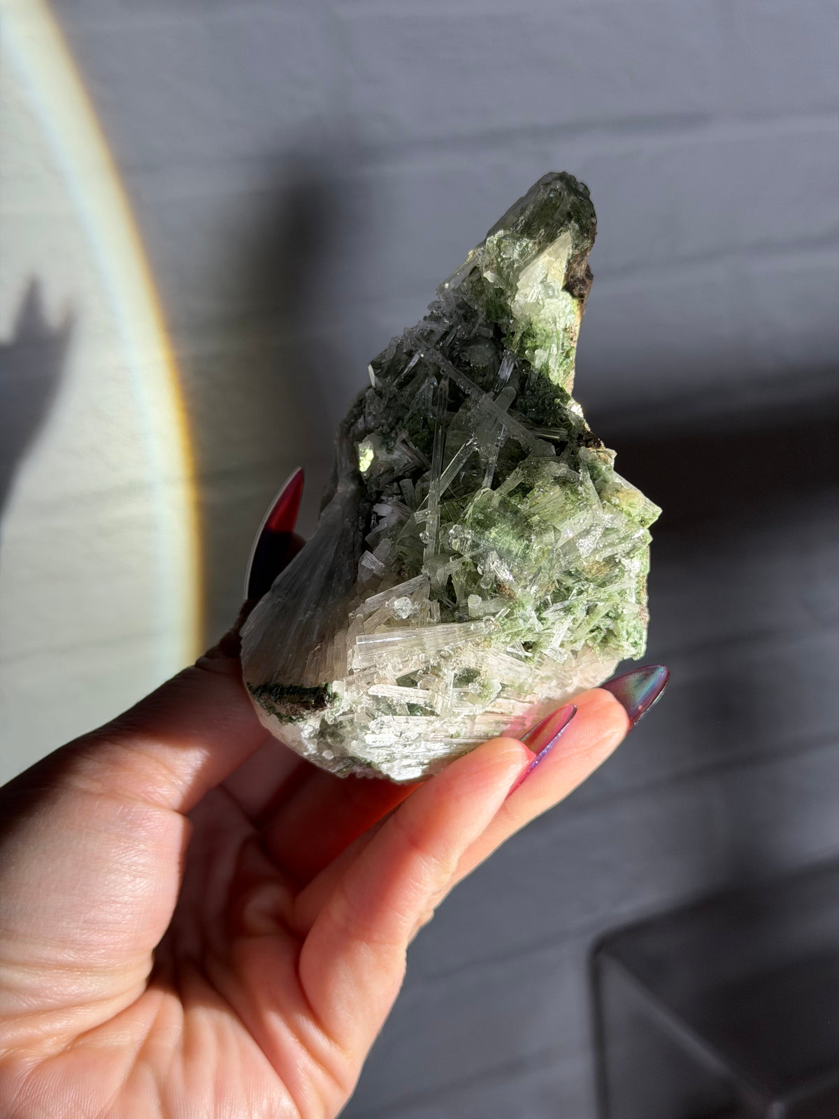 scolecite with green apophyllite b