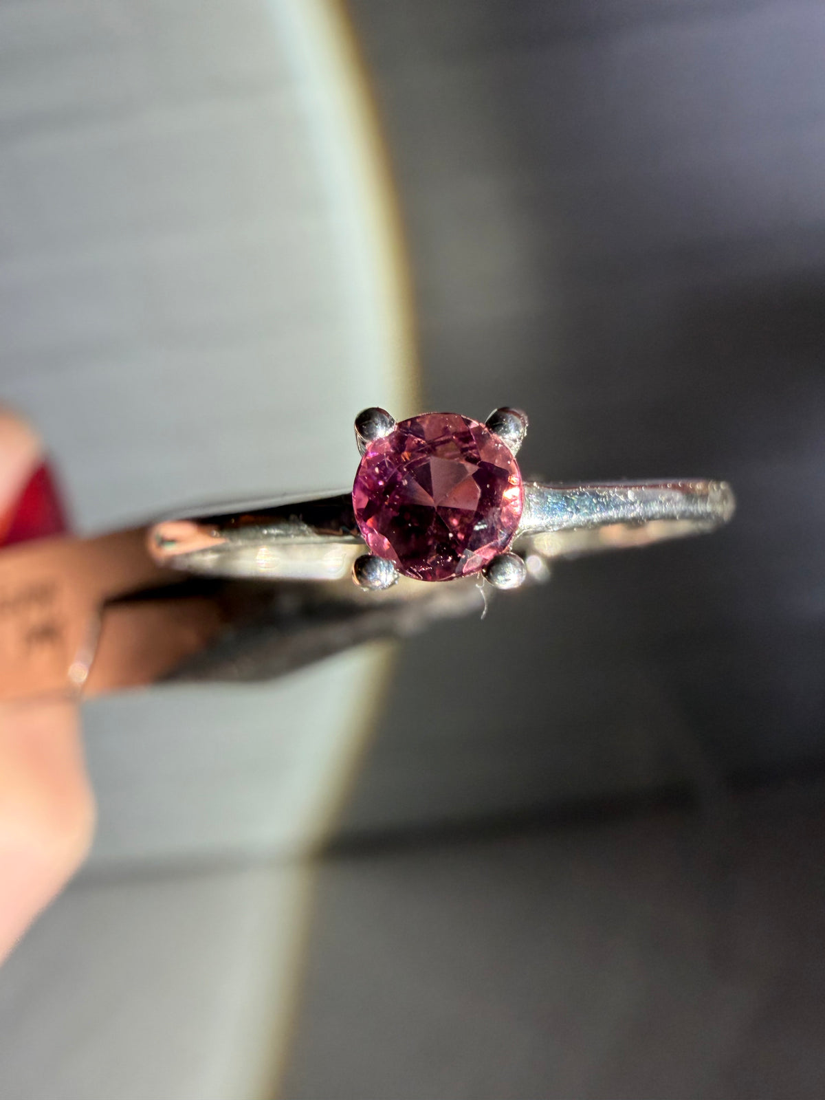 size 9 pink tourmaline ring
