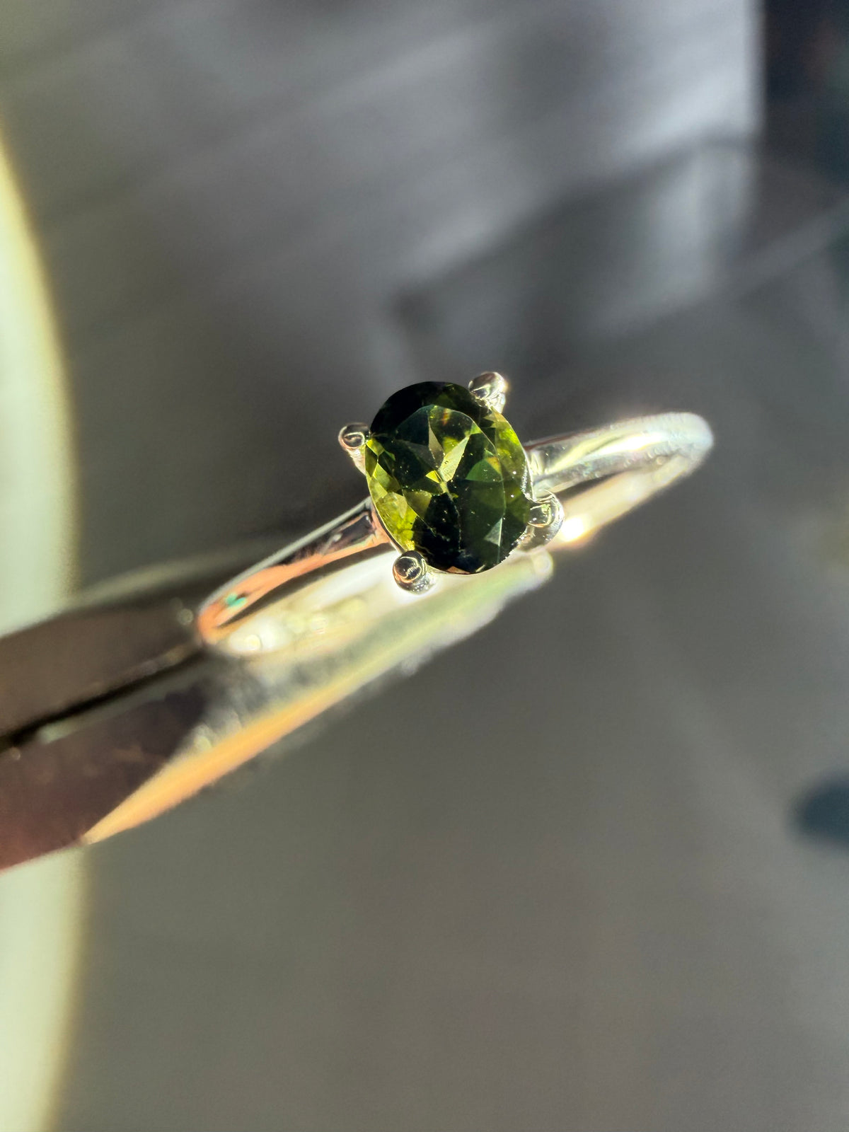 size 8 green tourmaline ring