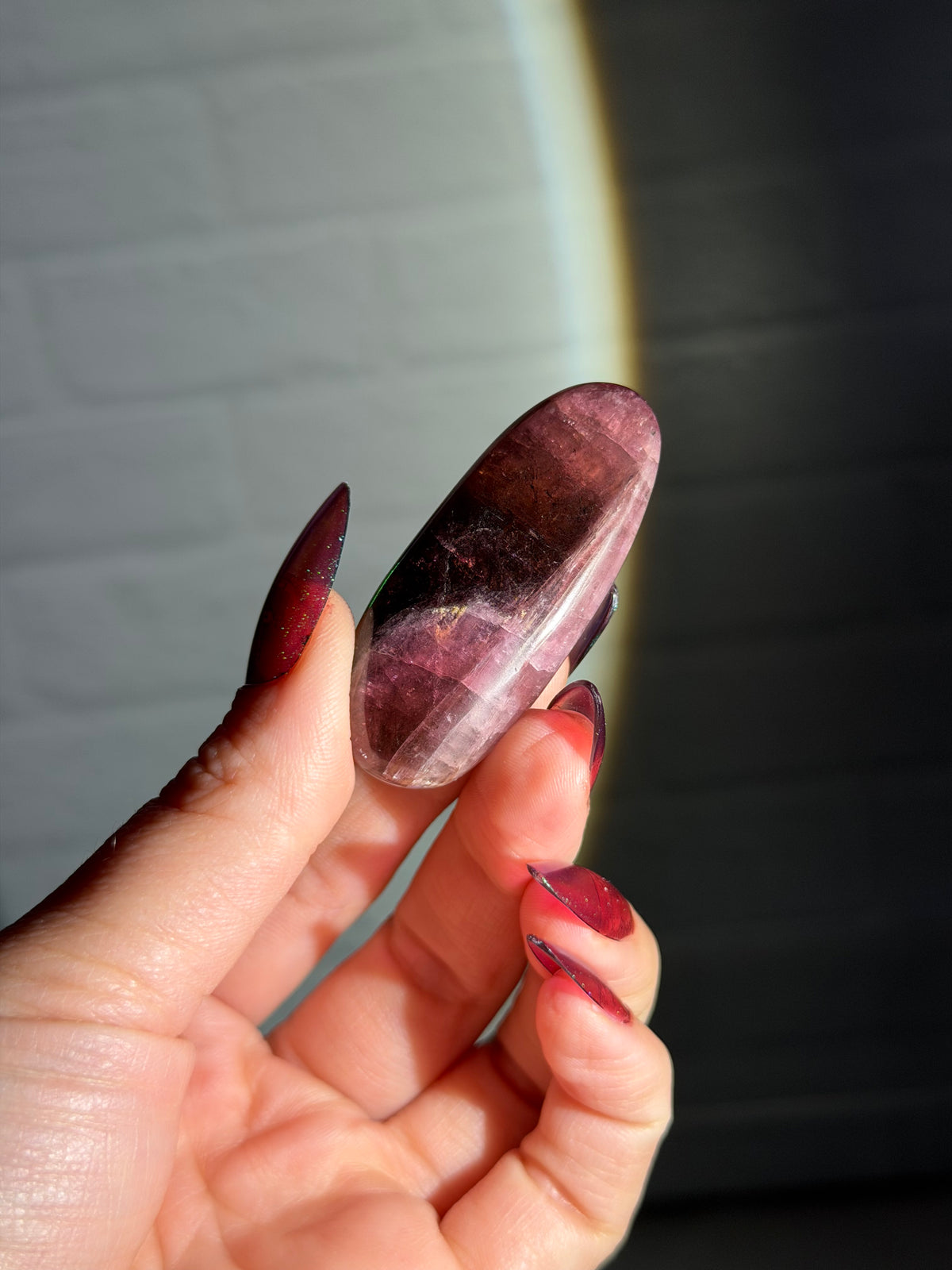 polished velvety pink tourmaline