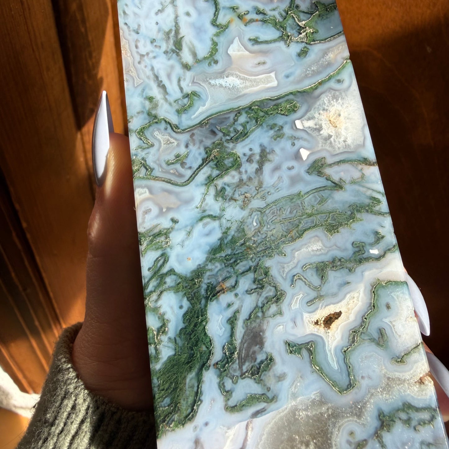 XL moss agate tower a