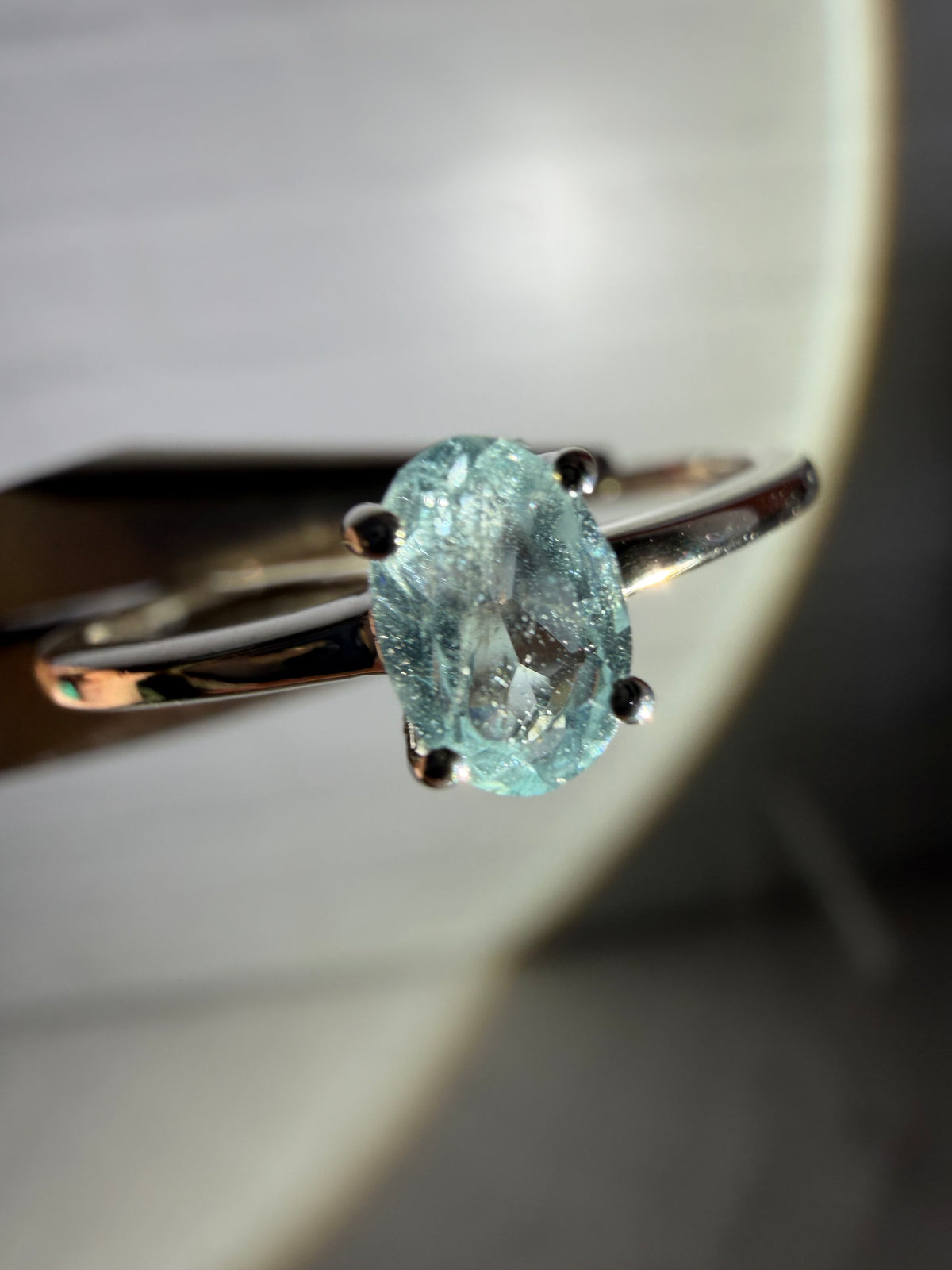 size 9 aquamarine ring