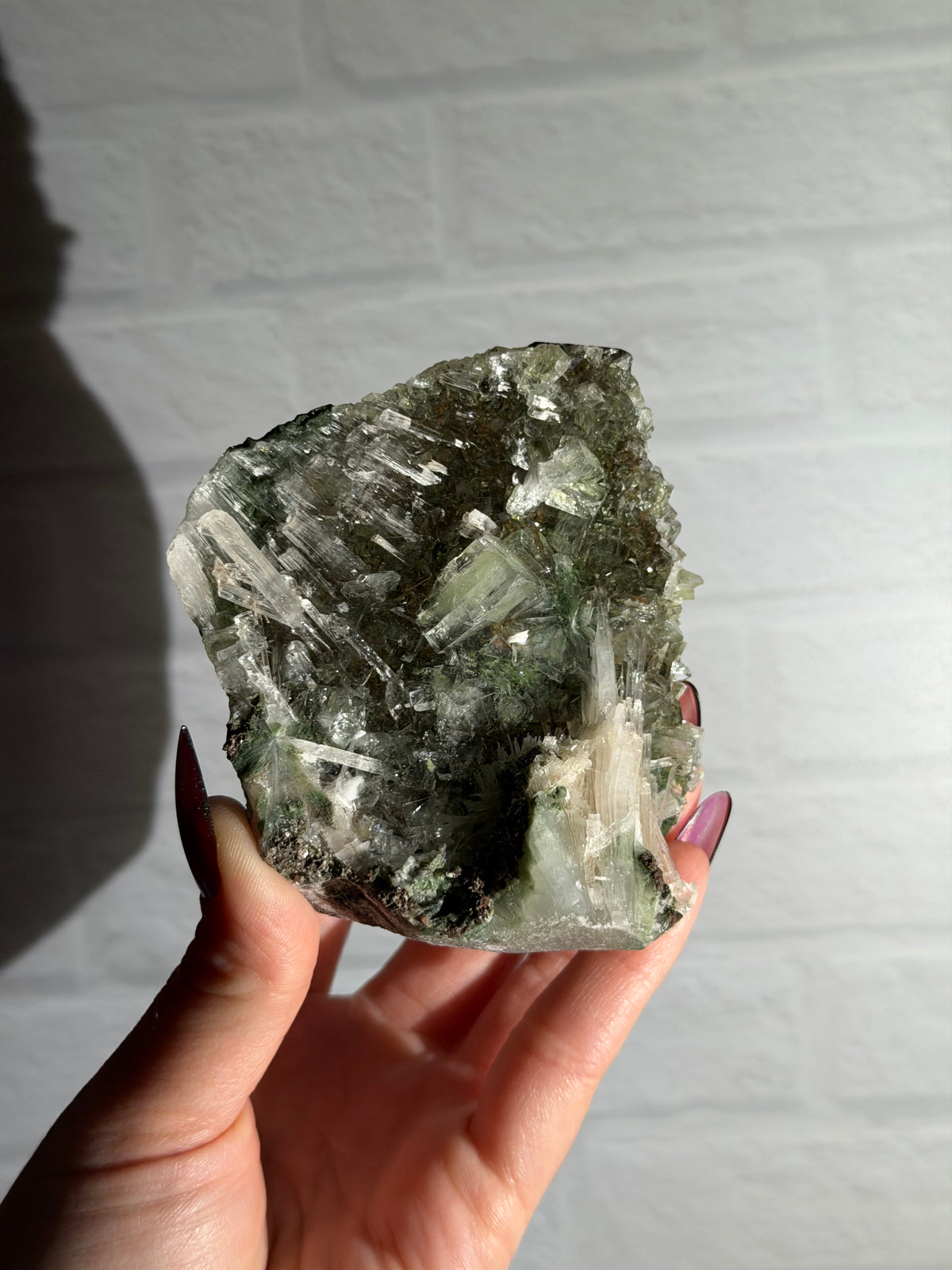 green apophyllite with scolecite