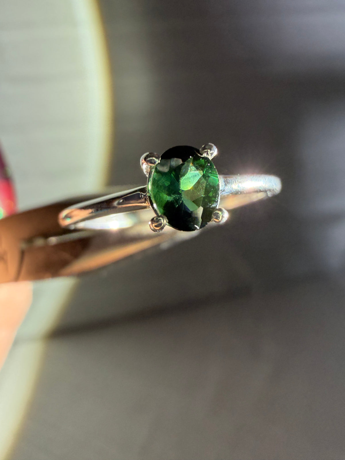size 7 green tourmaline ring