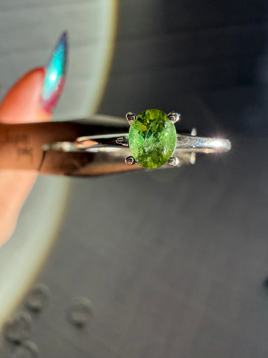 size 7 green tourmaline ring