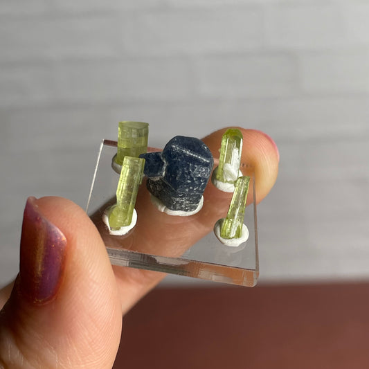 sapphire & green tourmaline set a