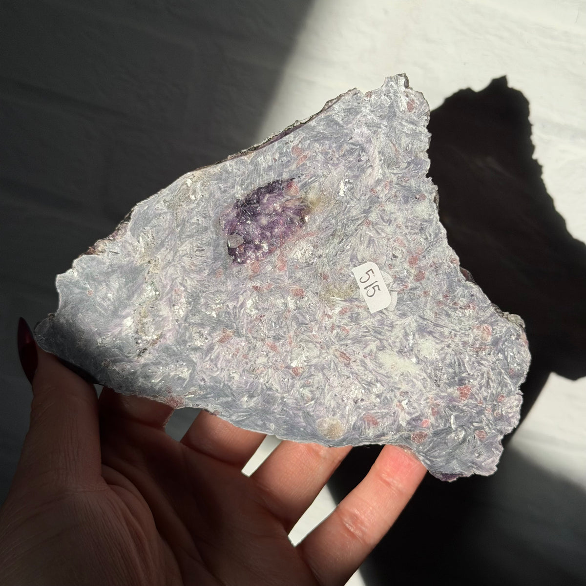 lepidolite with pink tourmaline slice b