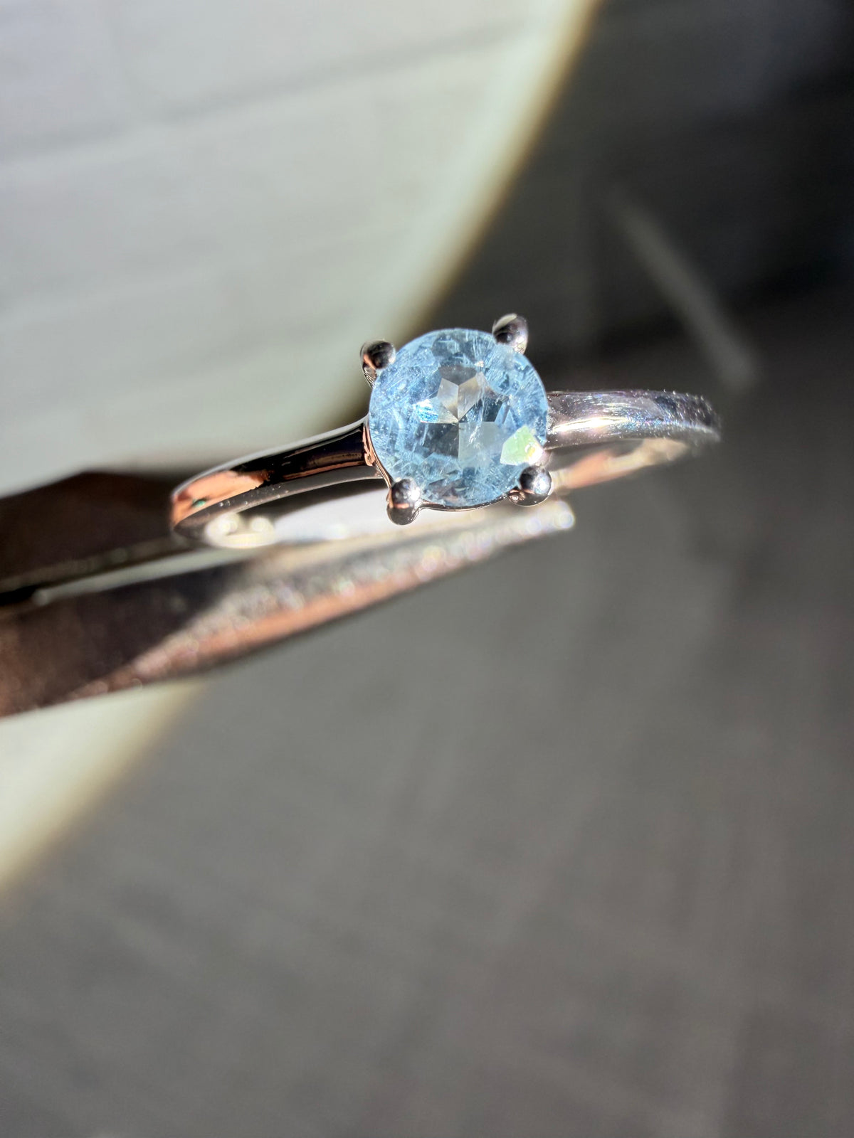 size 6 aquamarine ring