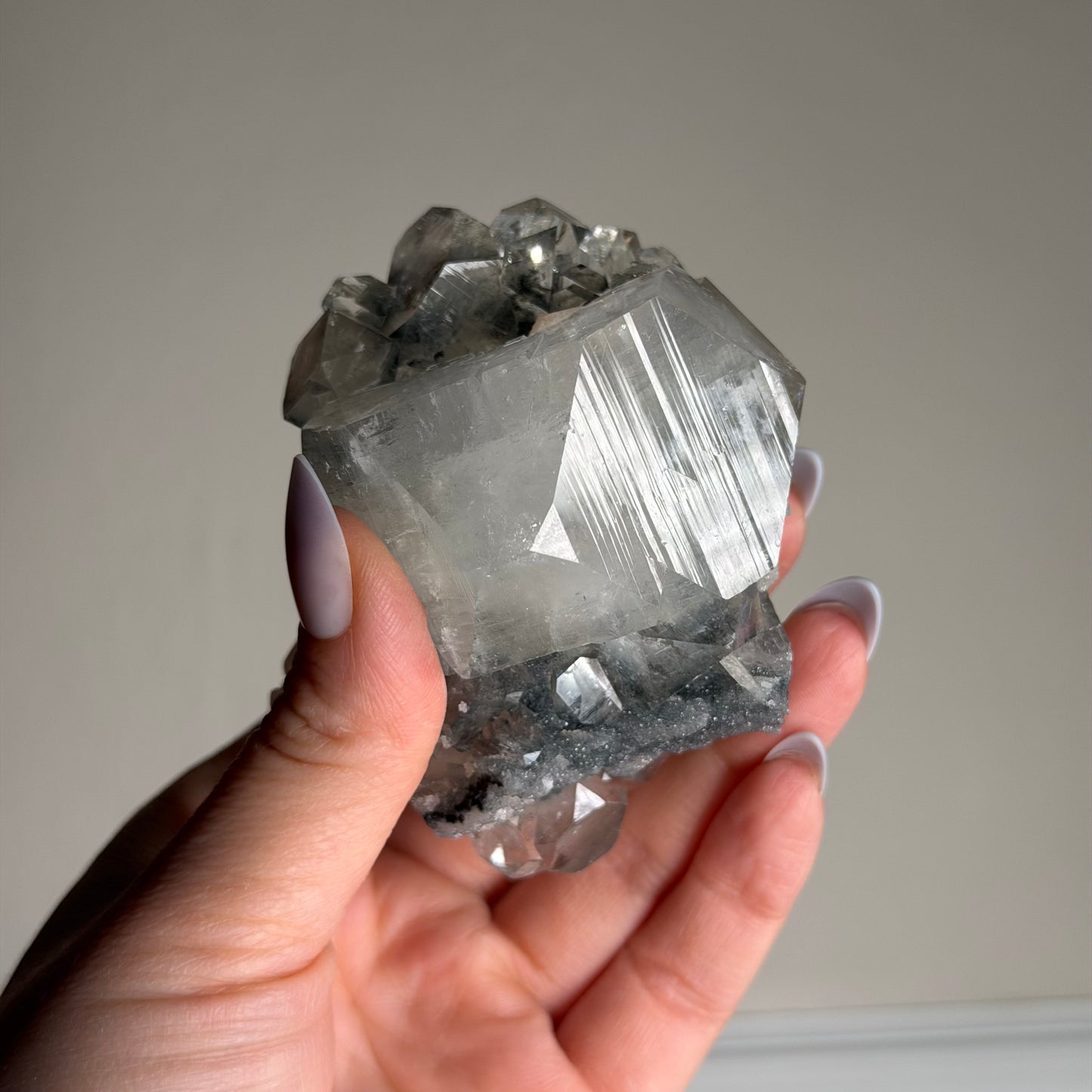 apophyllite with stilbite & black chalcedony e