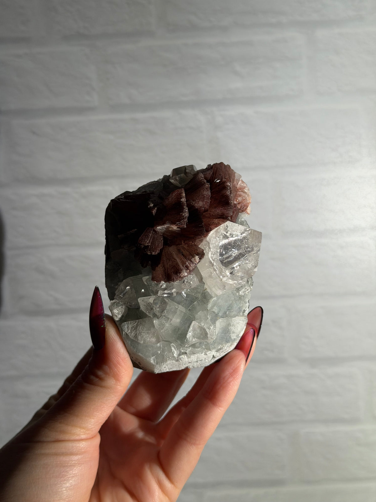 icy apophyllite with heulandite