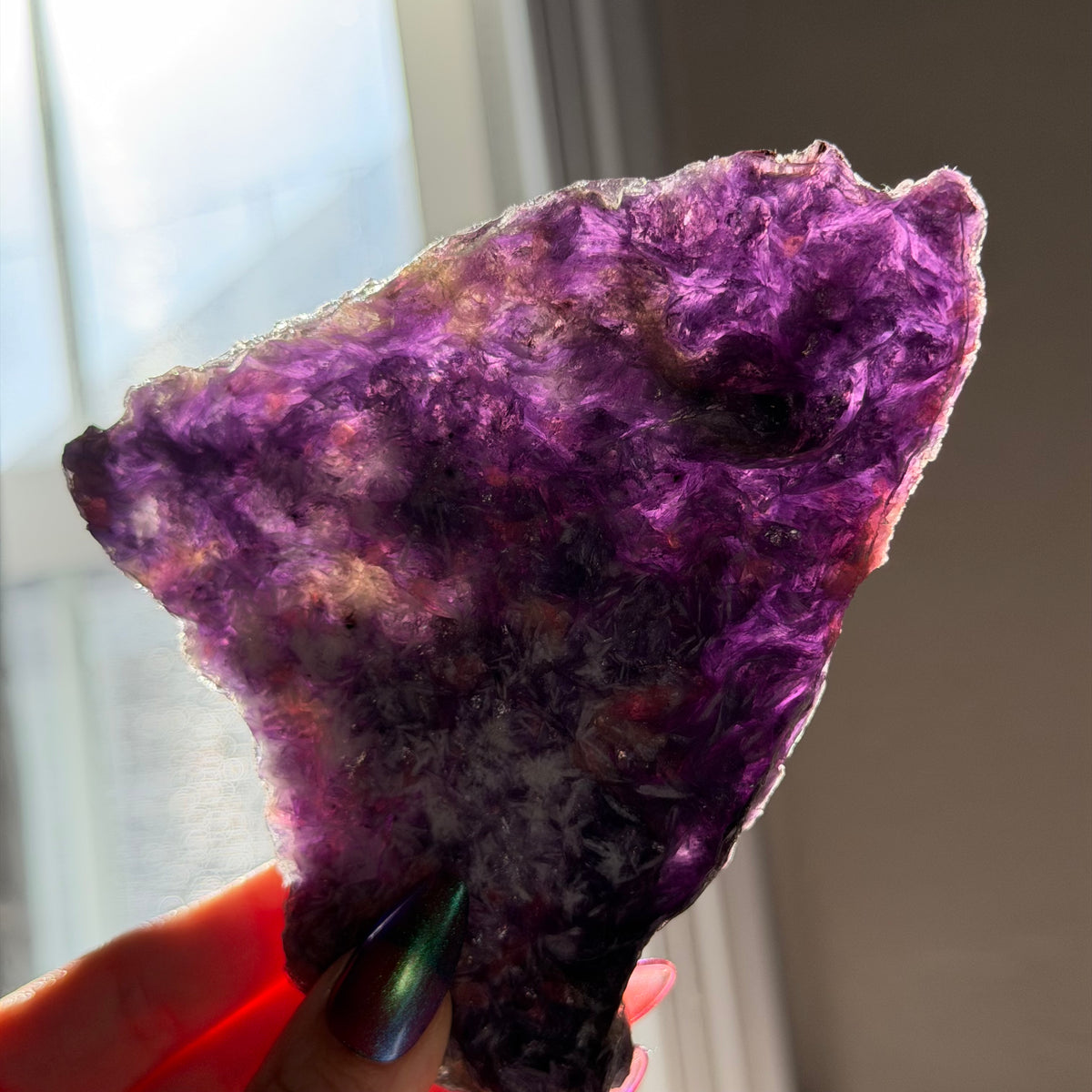lepidolite with pink tourmaline slice b