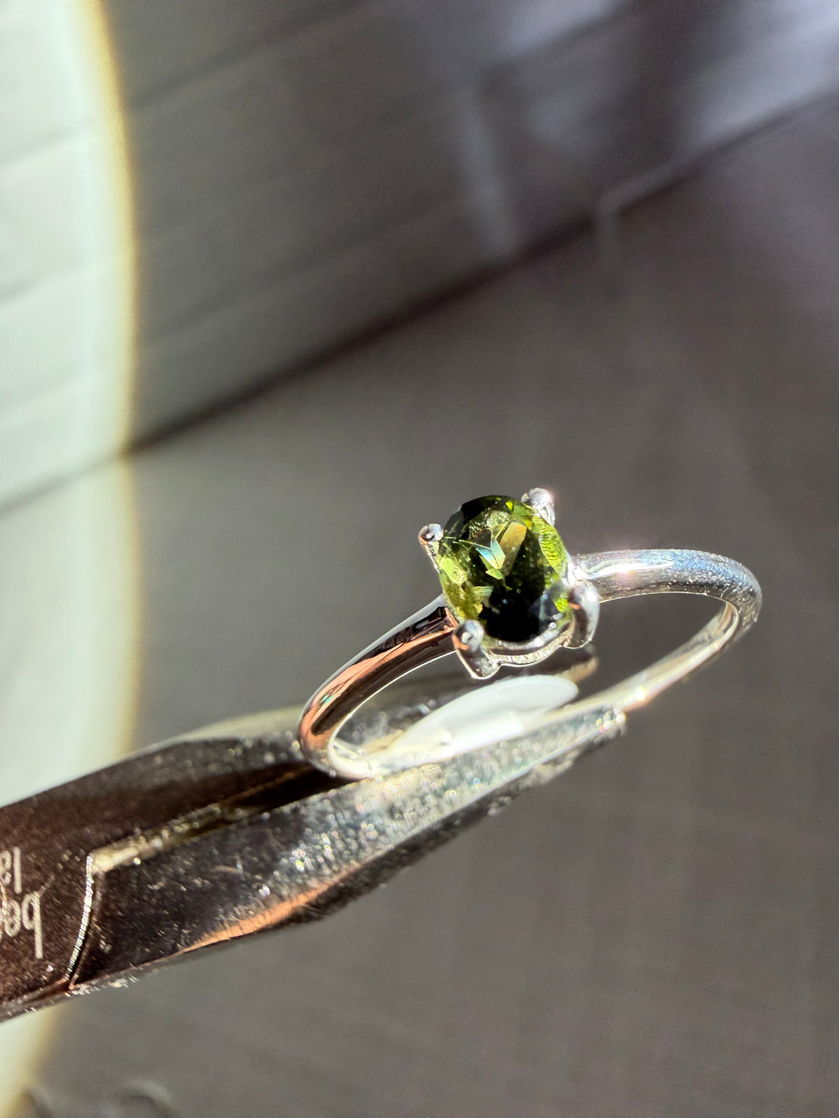 size 8 green tourmaline ring