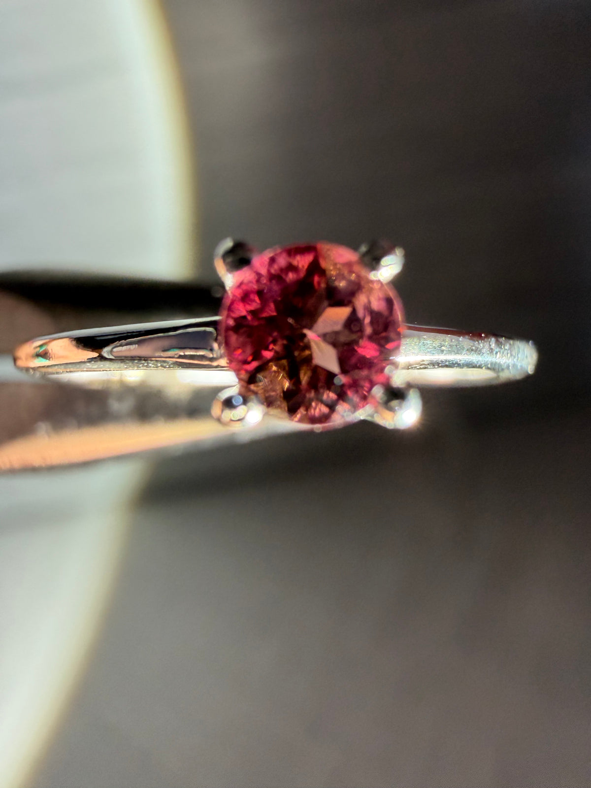 size 8 pink tourmaline ring
