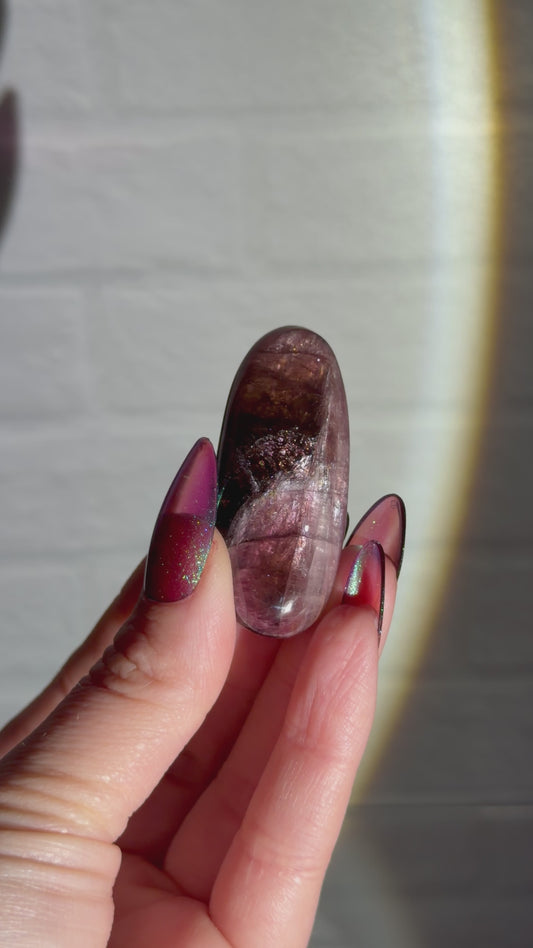 polished velvety pink tourmaline