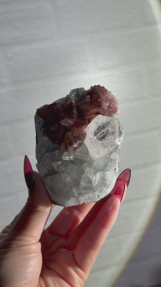 icy apophyllite with heulandite
